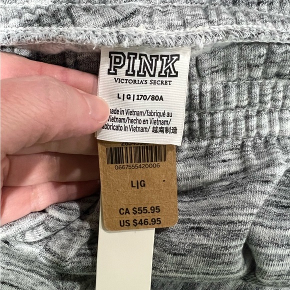 NEW NWT‎ VS Victoria secret sweats joggers L large heather light grey - Picture 4 of 8